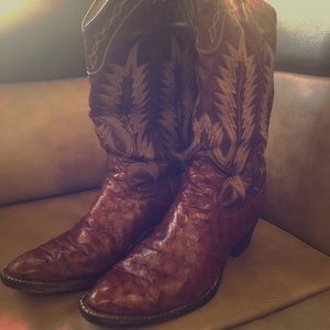 Vintage Cowboy boots/real animal skin